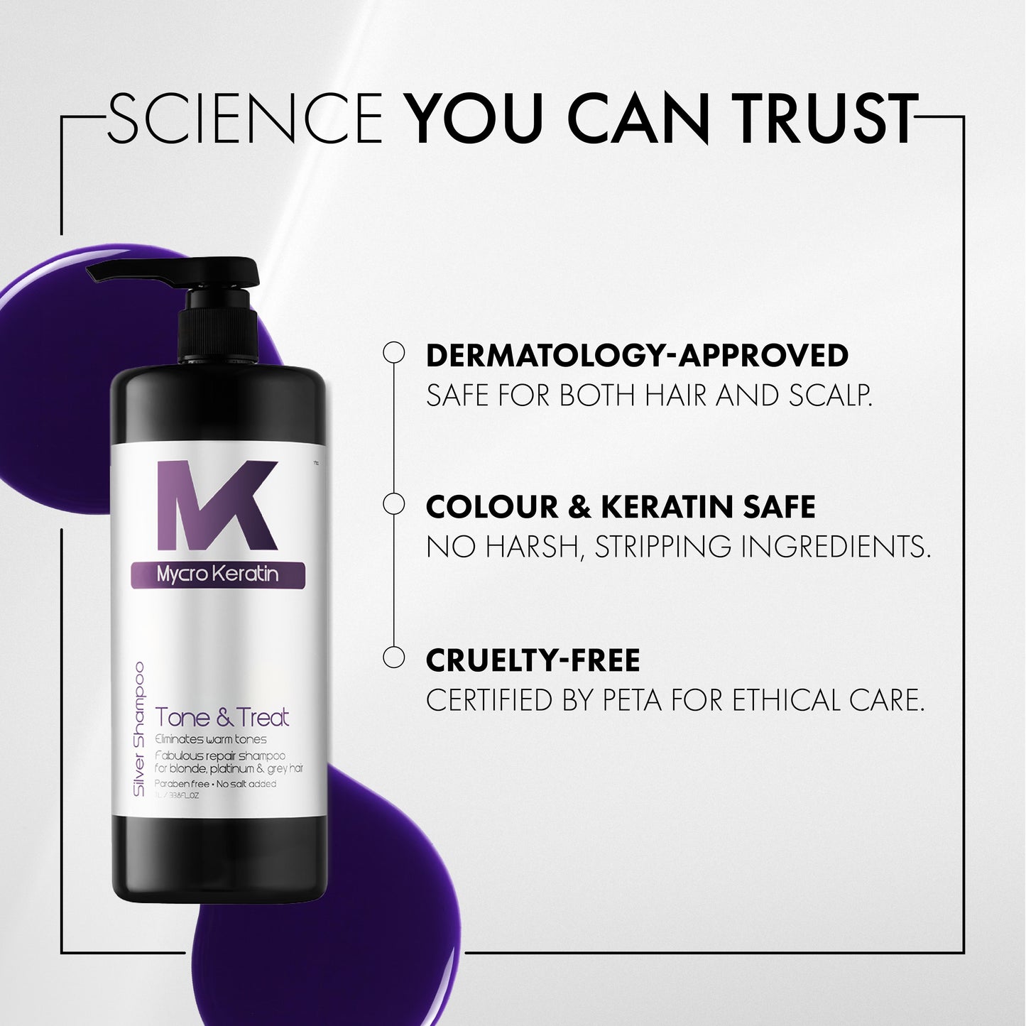 Mycro Keratin Tone & Treat Silver Shampoo (1000ml)