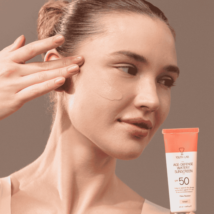 Youth Lab Age Defence Watery Sunscreen SPF50 Tinted