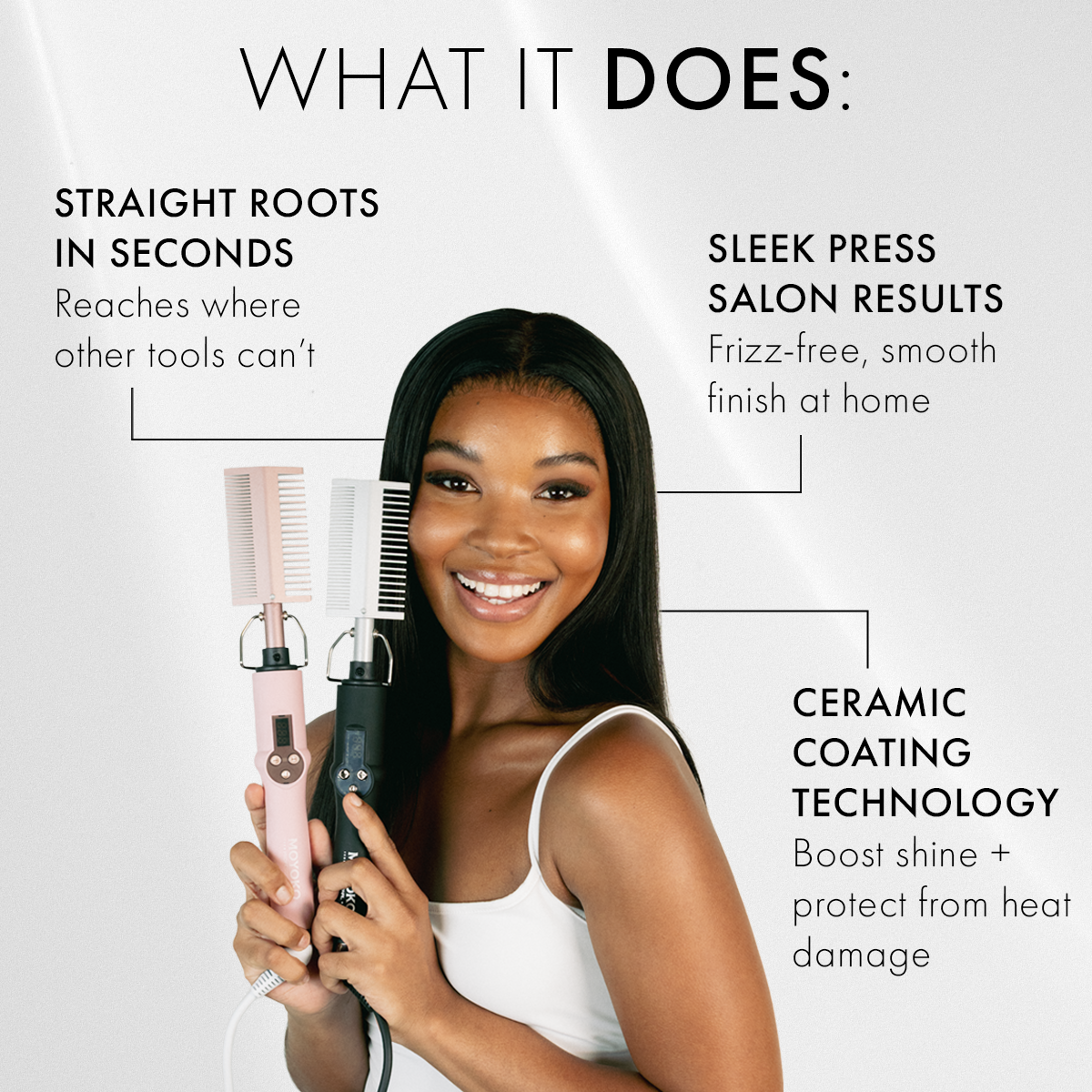 Moyoko Luxe Crown Hot Comb | Pink