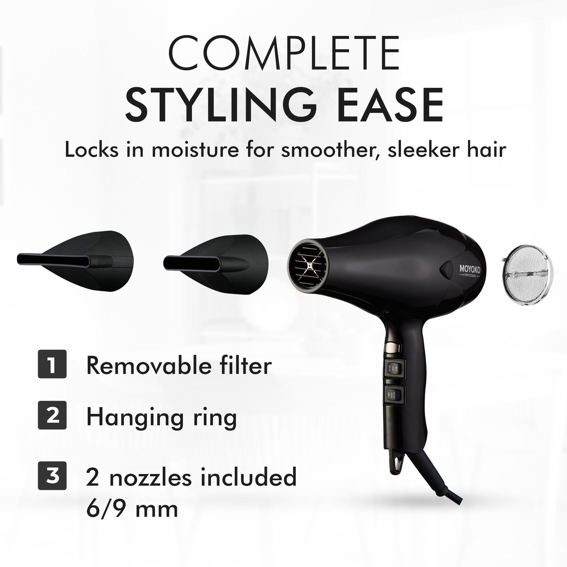 Moyoko Pro E8 Hairdryer- Pink