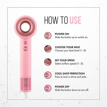 Aria E9 Hairdryer | Pink