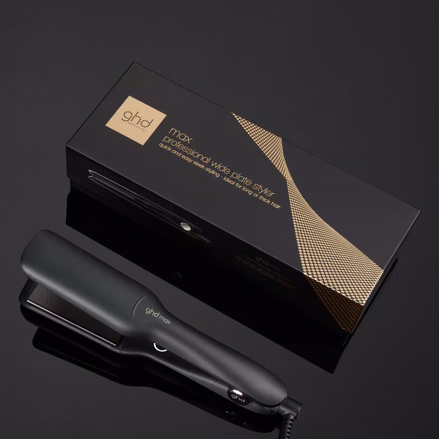GHD Max Wide Plate Hair Straightener - Black